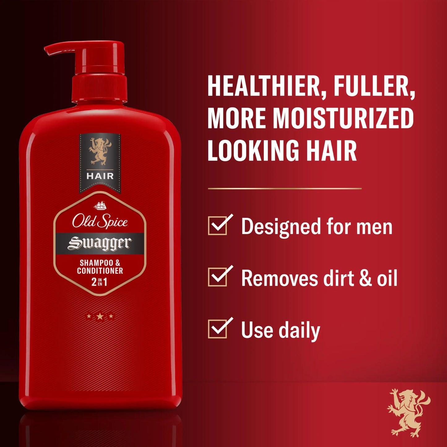 Old Spice Swagger 2-in-1 Shampoo and Conditioner Set for Men, Cedarwood Lime Scent, Get Up To 80% Fuller-Looking Hair, Barbershop Quality, 29.2 Fl Oz Each, 2 Pack Swagger 2-in-1 Twin Pack